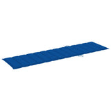 Sun Loungers 2 pcs with Royal Blue Cushion Solid Teak Wood