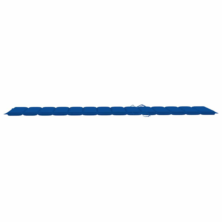 Sun Loungers 2 pcs with Royal Blue Cushion Solid Teak Wood