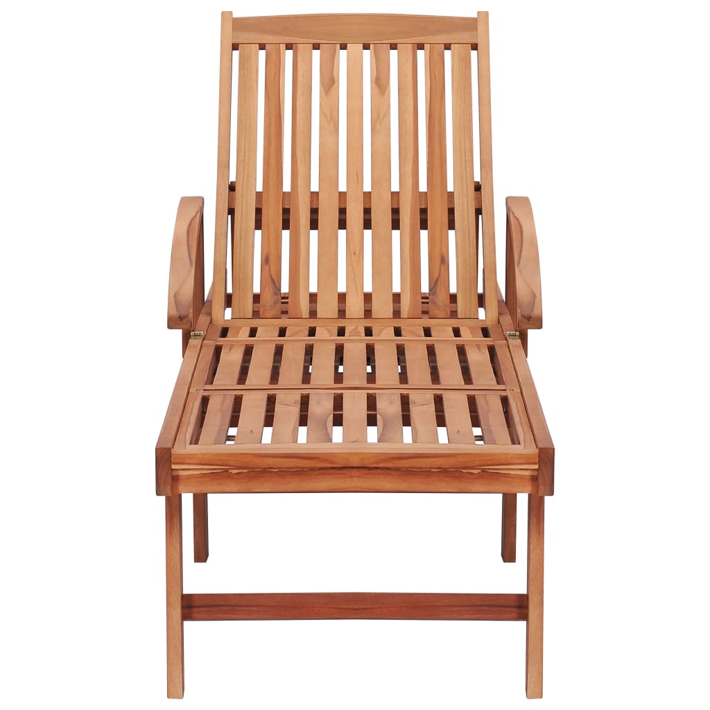 Sun Loungers 2 pcs with Royal Blue Cushion Solid Teak Wood