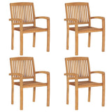 5 Piece Garden Dining Set Solid Wood Teak - Top-Down View