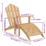 Adirondack Chairs with Footrests 2 pcs Solid Wood Teak - Close-Up Angle
