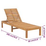 Sun Loungers 2 pcs Solid Wood Teak - Low Angle