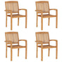 Stacking Garden Chairs 4 pcs Solid Teak Wood