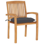 Stacking Garden Chairs with Cushions 8 pcs Solid Teak Wood