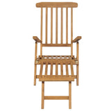 Deck Chairs with Footrests 2 pcs Solid Teak Wood - Side View