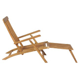 Deck Chairs with Footrests 2 pcs Solid Teak Wood - Top-Down View