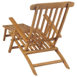 Deck Chairs with Footrests 2 pcs Solid Teak Wood - 45-Degree Angle