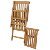 Deck Chairs with Footrests 2 pcs Solid Teak Wood - Low Angle
