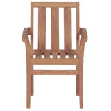 Stackable Garden Chairs with Cushions 6 pcs Solid Teak Wood - 45-Degree Angle