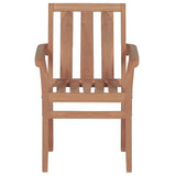Stackable Garden Chairs with Cushions 8 pcs Solid Teak Wood