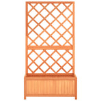 Planter with Trellis Brown 70x30x135 cm Solid Wood Fir