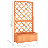 Garden Trellis Planter Brown 70x30x135 cm Solid Firwood - Close-Up Angle