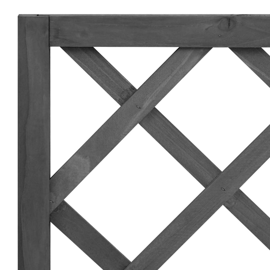 Planter with Trellis Black 70x30x135 cm Solid Wood Fir