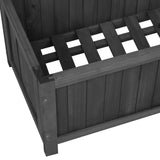 Garden Trellis Planter Black 70x30x135 cm Solid Firwood - Rear View