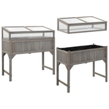 Raised Bed with Greenhouse 110x54x120 cm Solid Fir Wood - Top-Down View