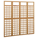 4-Panel Room Divider/Trellis Solid Fir Wood 161x180 cm - Side View