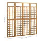 4-Panel Room Divider/Trellis Solid Fir Wood 161x180 cm - Rear View