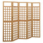 5-Panel Room Divider/Trellis Solid Fir Wood 201.5x180 cm