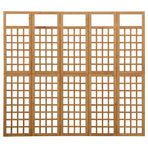 5-Panel Room Divider/Trellis Solid Fir Wood 201.5x180 cm