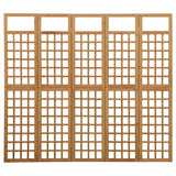 5-Panel Room Divider/Trellis Solid Fir Wood 201.5x180 cm - Front View
