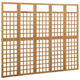 5-Panel Room Divider/Trellis Solid Fir Wood 201.5x180 cm