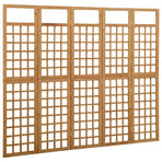 5-Panel Room Divider/Trellis Solid Fir Wood 201.5x180 cm