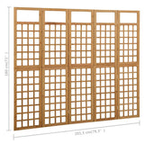 5-Panel Room Divider/Trellis Solid Fir Wood 201.5x180 cm - Rear View