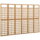 6-Panel Room Divider/Trellis Solid Fir Wood 242.5x180 cm - Side View