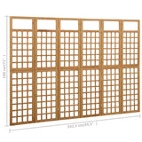 6-Panel Room Divider/Trellis Solid Fir Wood 242.5x180 cm - Rear View