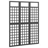 3-Panel Room Divider/Trellis Solid Fir Wood Black 121x180 cm - Front View