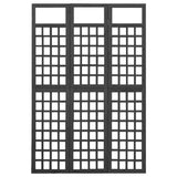 3-Panel Room Divider/Trellis Solid Fir Wood Black 121x180 cm
