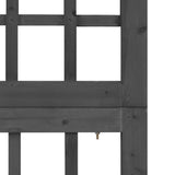3-Panel Room Divider/Trellis Solid Fir Wood Black 121x180 cm - 45-Degree Angle