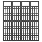 4-Panel Room Divider/Trellis Solid Fir Wood Black 161x180 cm - Side View