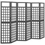 6-Panel Room Divider/Trellis Solid Fir Wood Black 242.5x180 cm
