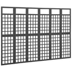 6-Panel Room Divider/Trellis Solid Fir Wood Black 242.5x180 cm