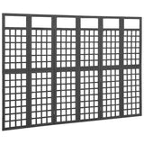 6-Panel Room Divider/Trellis Solid Fir Wood Black 242.5x180 cm - Front View