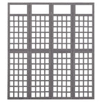4-Panel Room Divider/Trellis Solid Fir Wood Grey 161x180 cm