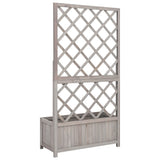 Garden Trellis Planter Grey 70x30x135 cm Solid Firwood - Top-Down View