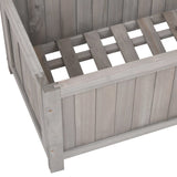 Garden Trellis Planter Grey 70x30x135 cm Solid Firwood - Rear View