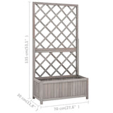 Garden Trellis Planter Grey 70x30x135 cm Solid Firwood - Close-Up Angle