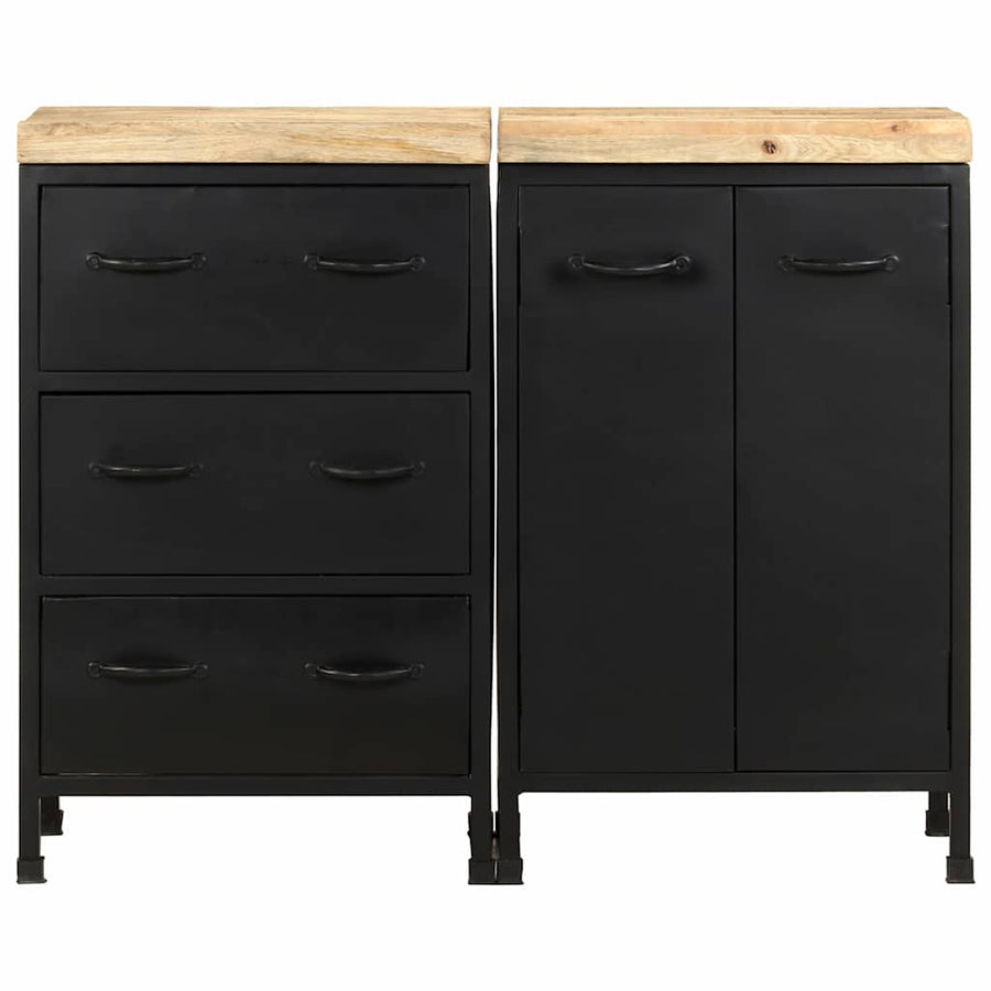 Sideboard with 3 Drawers and 2 Doors Rough Mango Wood