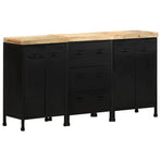 Sideboard with 3 Drawers and 4 Doors Rough Mango Wood