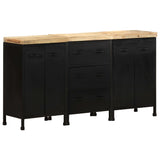 Sideboard with 3 Drawers and 4 Doors Rough Mango Wood - Extra Image