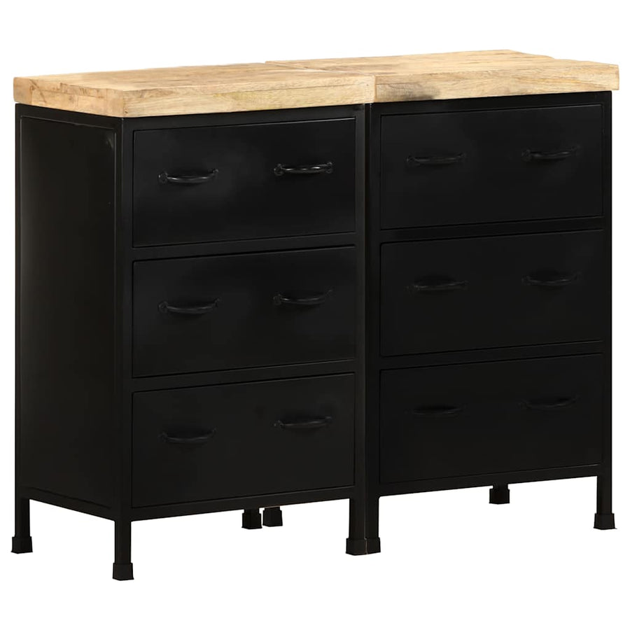 Sideboard with 6 Drawers Rough Mango Wood