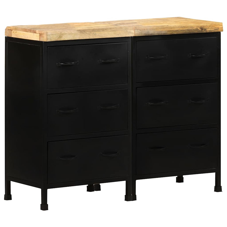 Sideboard with 6 Drawers Rough Mango Wood