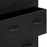 Sideboard with 6 Drawers Rough Mango Wood - 45-Degree Angle