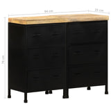 Sideboard with 6 Drawers Rough Mango Wood - Extra Image