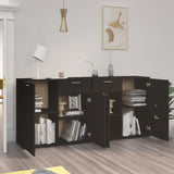 Sideboard Black 160x36x75 cm Engineered Wood - Side View