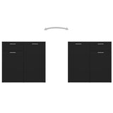 Sideboard Black 160x36x75 cm Engineered Wood - 45-Degree Angle