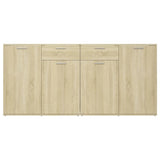 Sideboard Sonoma Oak 160x36x75 cm Engineered Wood - Rear View